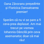 Oana Zăvoranu președinte și Floricica Dansatoarea premier!