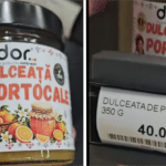 40 de lei un borcănel de 350 de grame de dulceață de „portocale românești” la magazinul lui Călin Donca. Prețurile sunt sigur românești