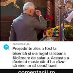 Călin Georgescu a fost la biserică și s-a rugat pentru mărire de salariu